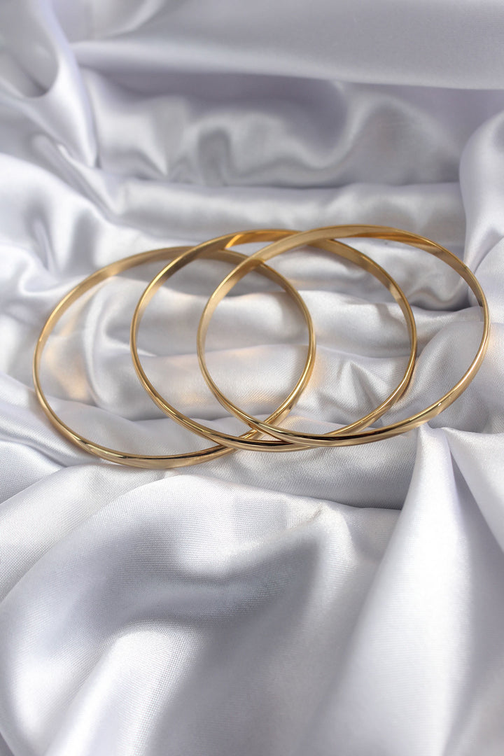 EBJ 316L Steel Gold Color Ajda Model 65 mm Women's Bracelet - New Haven