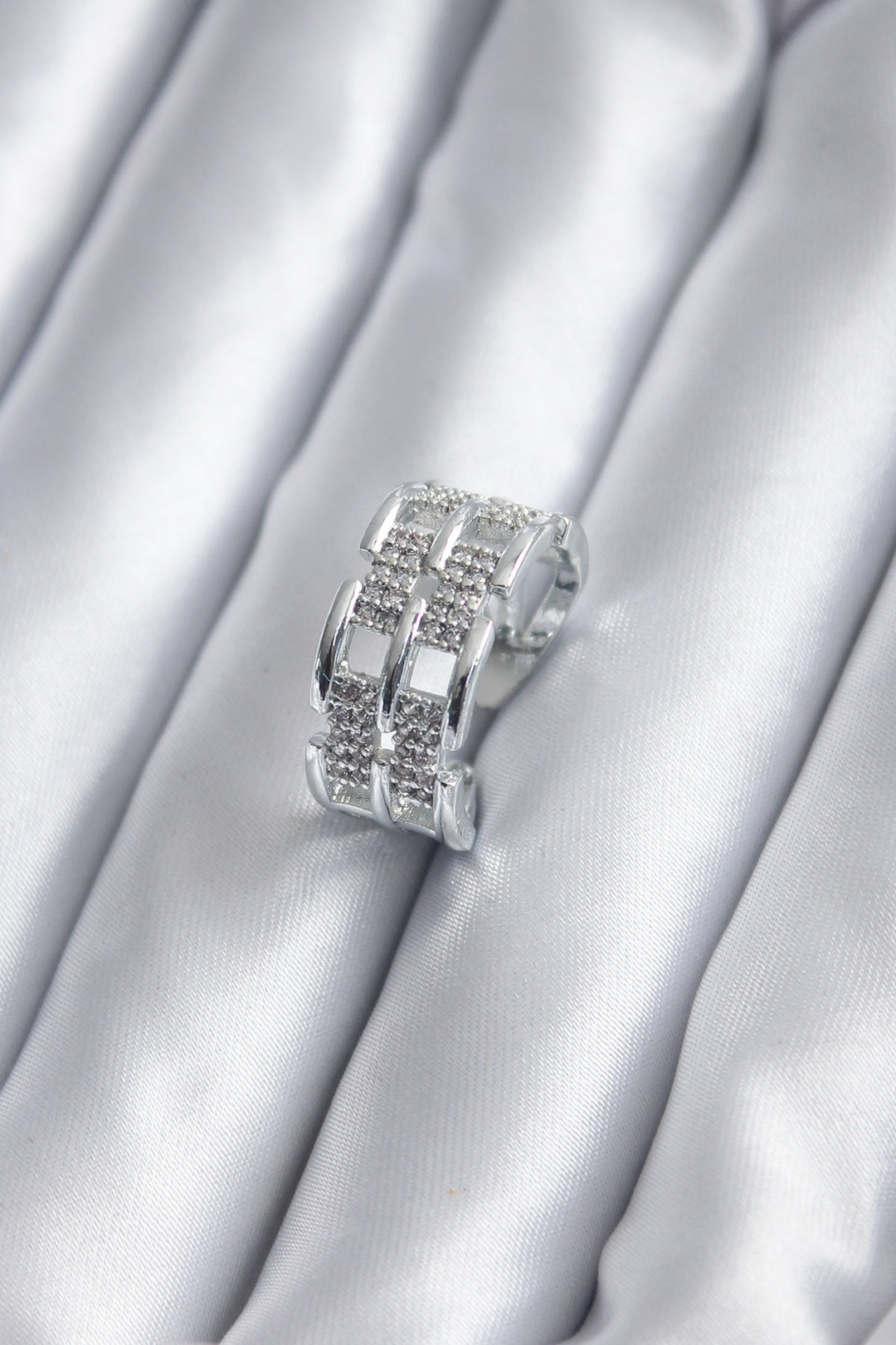 EBJ Silver Color Zircon Stone Belt Model Women's Ring - Portsmouth