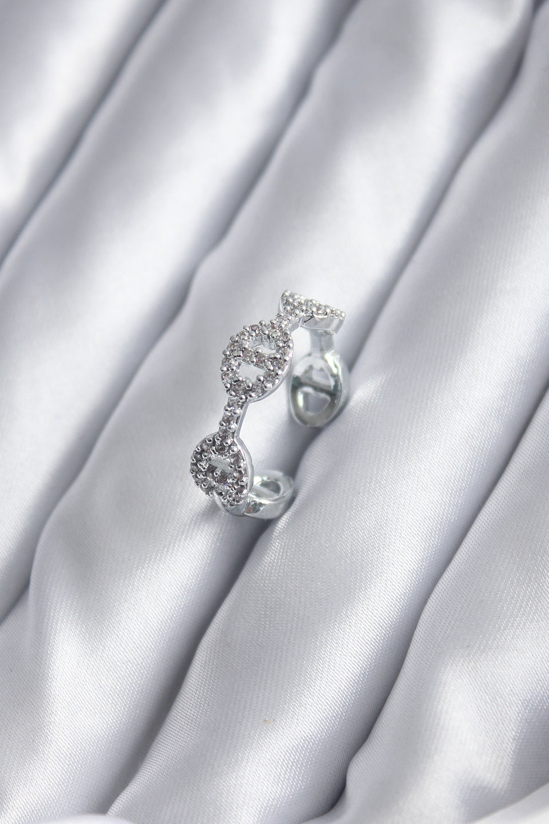 EBJ Silver Color Zircon Stone Women's Ring - Frederick