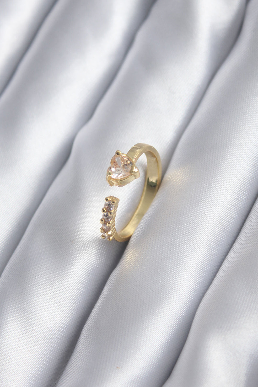 EBJ Gold Color Zircon Stone Heart Model Women's Ring - Maple Grove