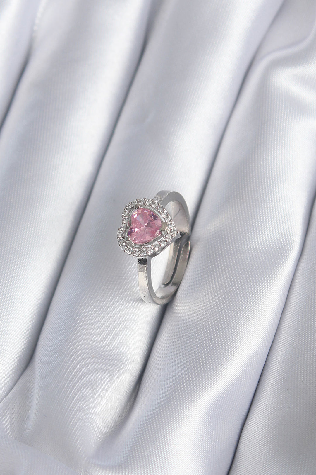 EBJ Rice Silver Color Pink Zircon Stone Charm Model Women's Ring - Berkeley