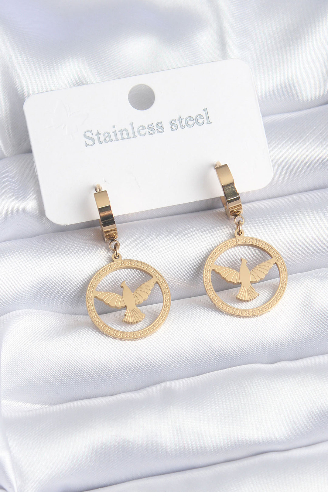 EBJ 316L Steel Gold Color Bird Model Processing Detail Women's Earring - Villena