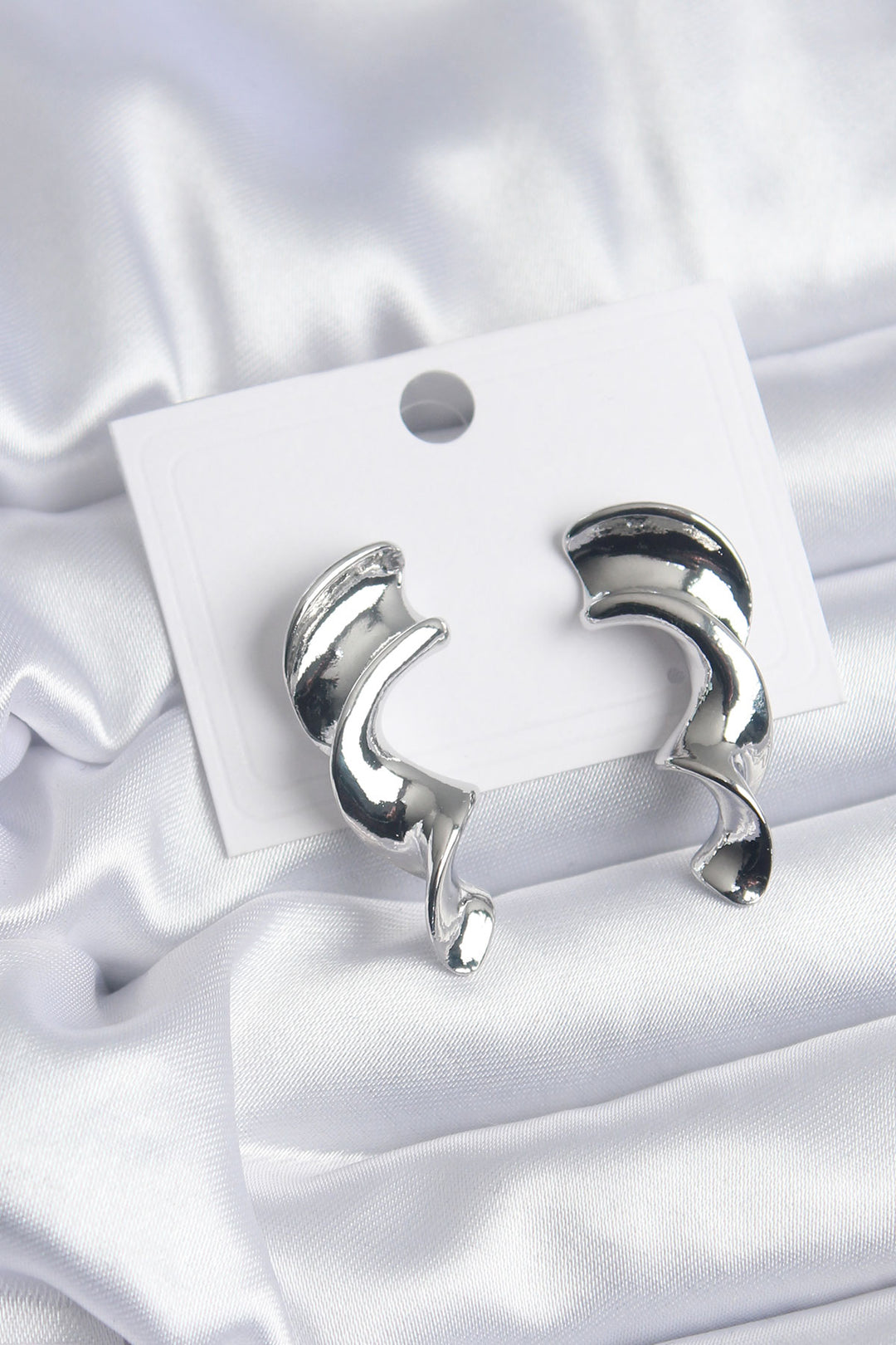 EBJ Rice Silver Color Spiral Pattern Women's Earring - San Andrés Tuxtla