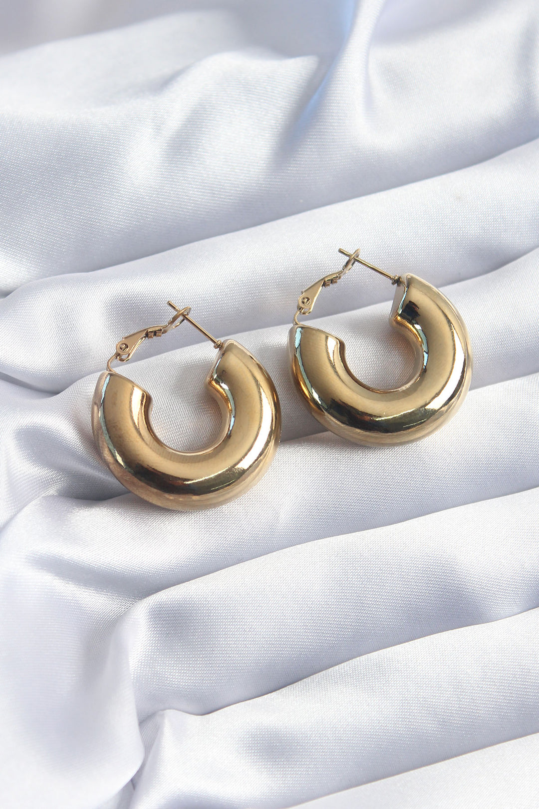 EBJ 316L Steel Gold Color Ring Model Women's Earring - Blainville