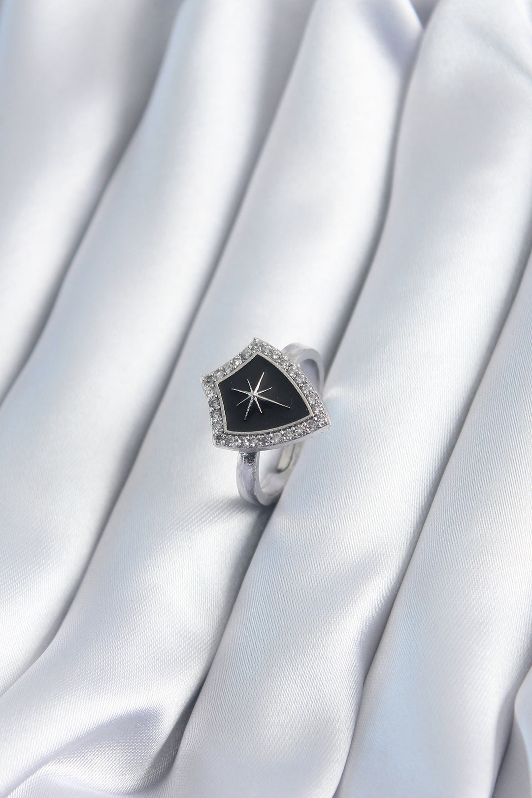 EBJ Silver Color Zircon Stone Polaris Processing Women's Ring - Carrollton