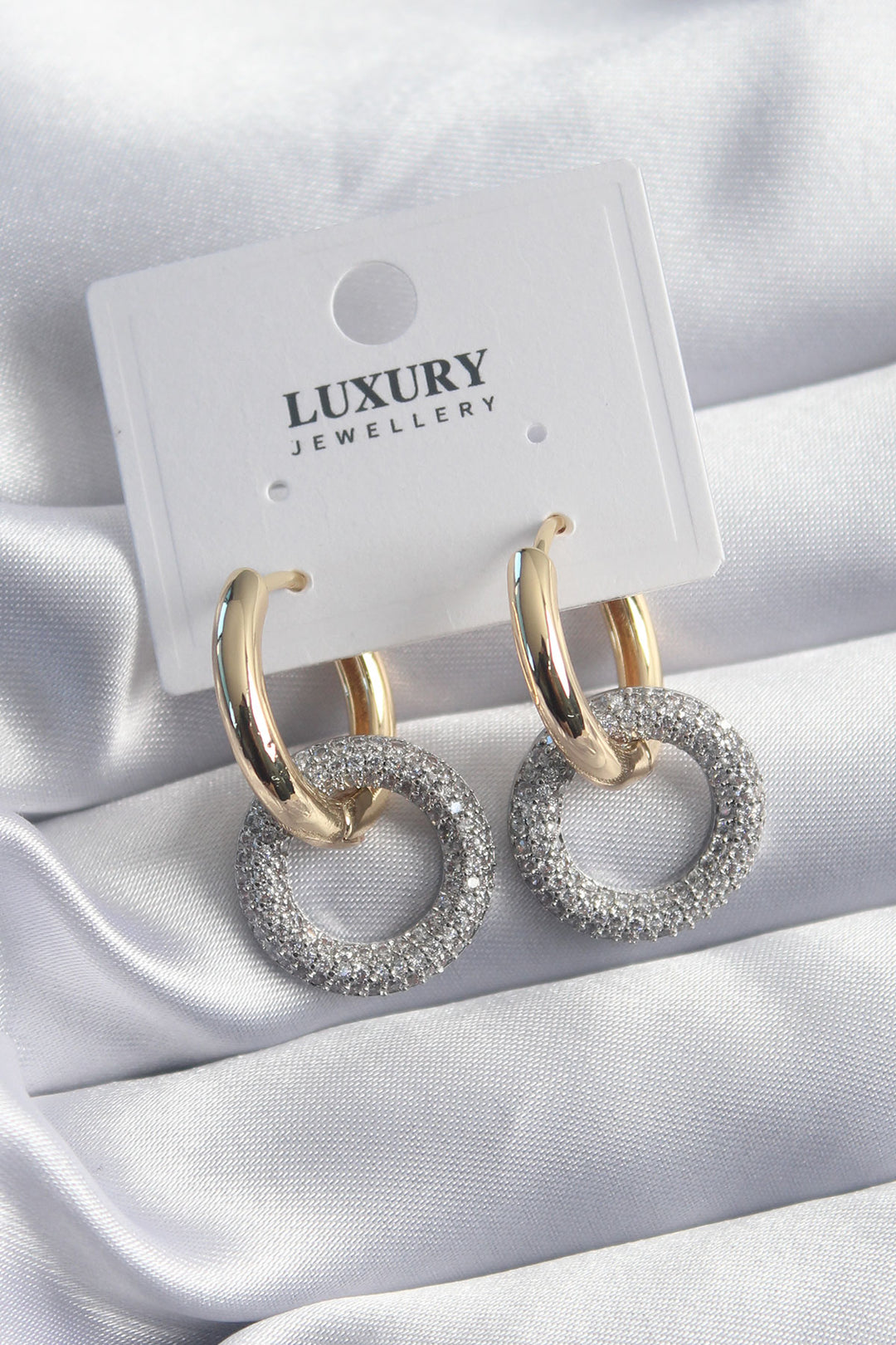 EBJ Rice Gold Silver Color Zircon Stone VIP Series Women's Earring - Mission