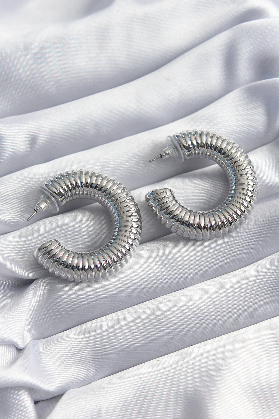 EBJ Rice Silver Color Processing Ring Model Women's Earring - Centreville