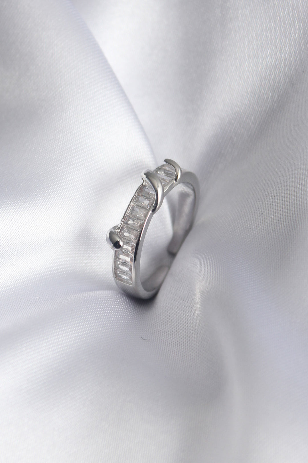 EBJ Rice Silver Color Waterway Zircon Stone Women's Ring - Pabellón de Arteaga