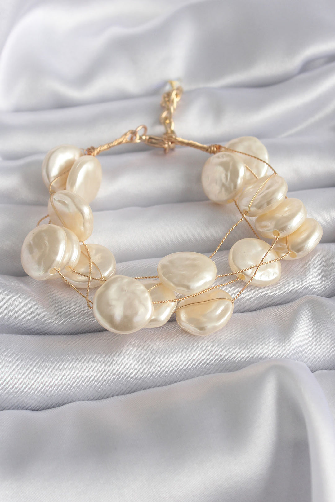 EBJ Gold Color Multi Pearl Model Women's Bracelet - Casalecchio di Reno
