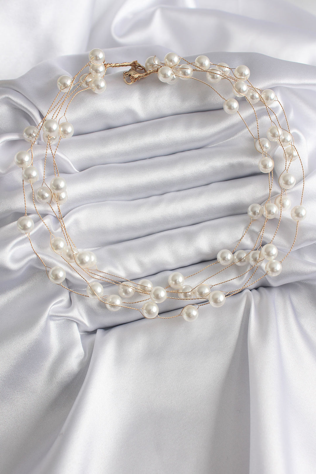 EBJ Gold Color Multi Pearl Model Women's Necklace - Bari