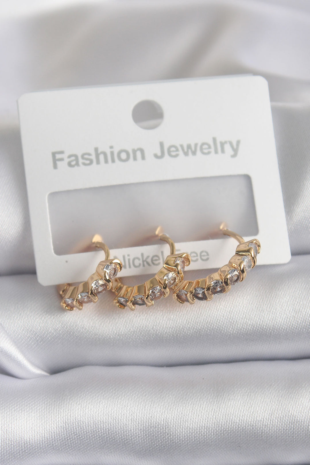 EBJ Gold Color Zircon Stone Women's Earrings with Rice Shape - Tonbridge