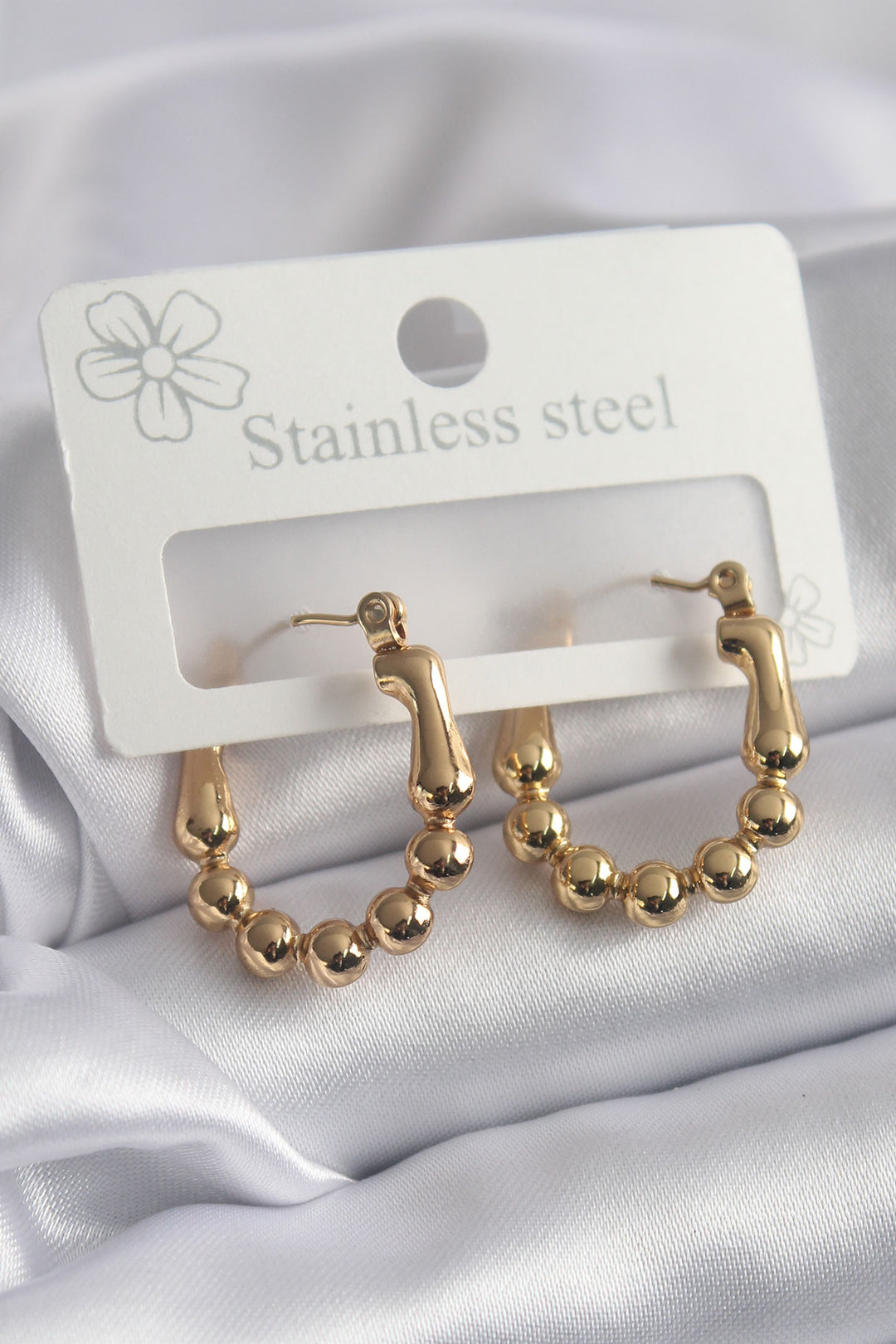EBJ 316L Steel Gold Color Ball Hoop Model Women's Earring - Kempten