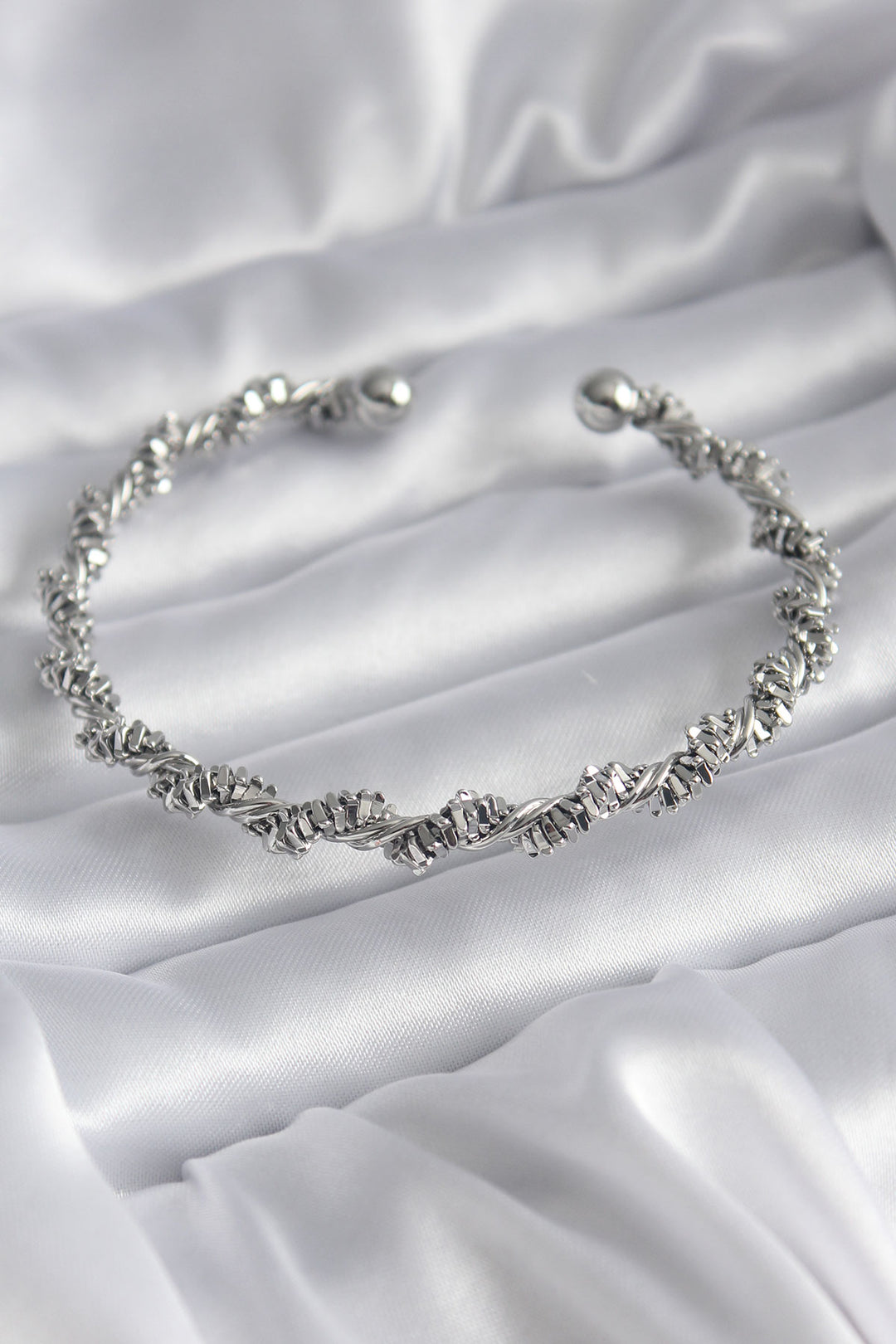 EBJ 316L Stainless Steel Silver Color Spiral Dorika Model Women's Bracelet - Brive-la-Gaillarde