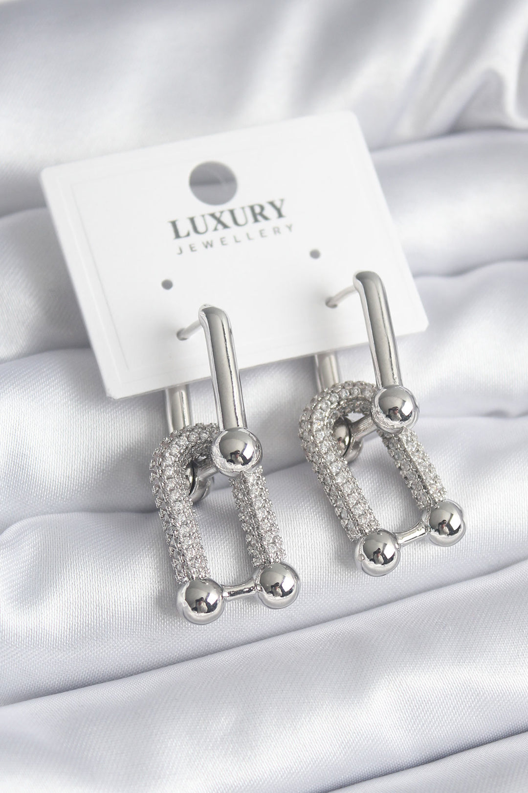 EBJ Rice Silver Color Zircon Stone Tiffany Model VIP Series Women's Earring - Gent