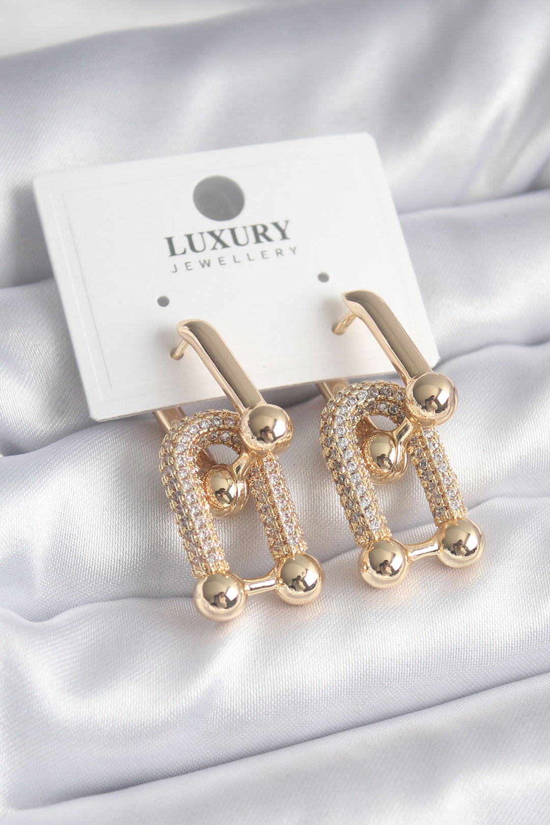 EBJ Rice Gold Color Zircon Stone Tiffany Model VIP Series Women's Earring - Wembley