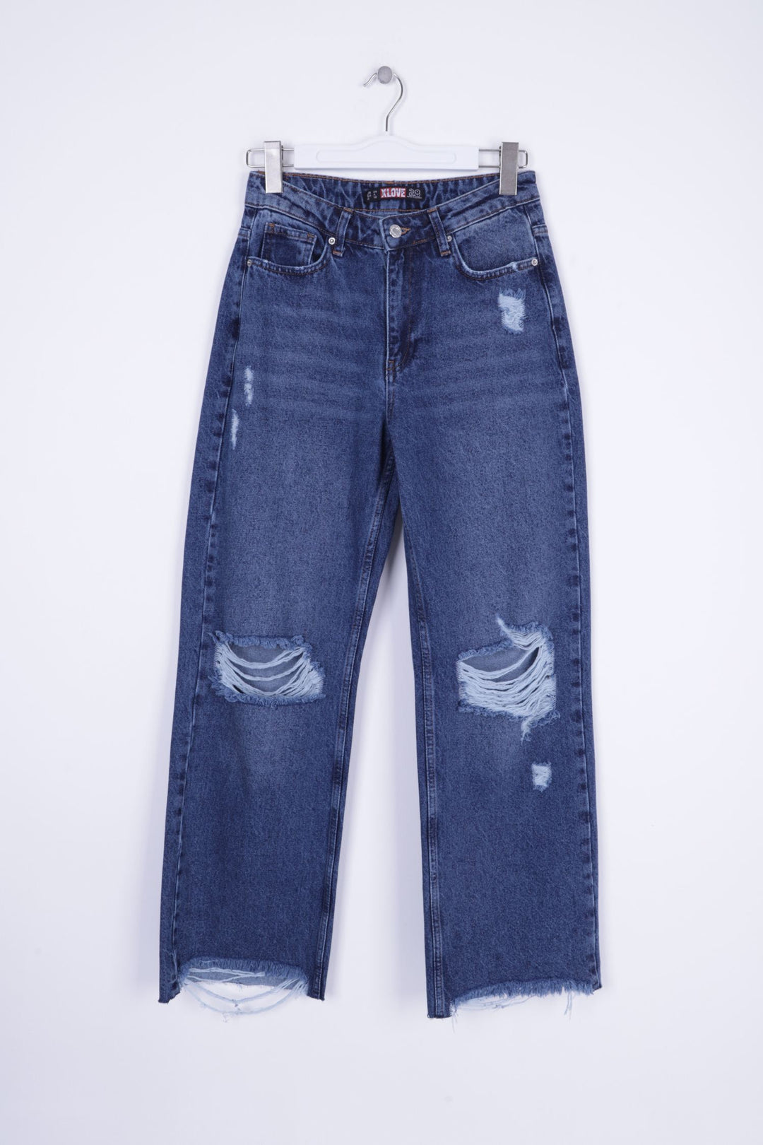 XLJ High Rise Wide Leg Ripped Jean Mixed - Myrtle Beach