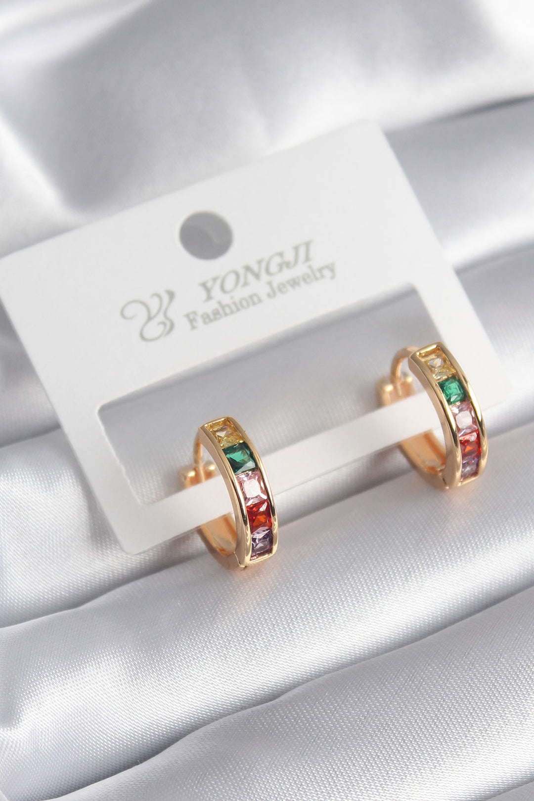 EBJ Rice Gold Colorful Zircon Stone Women's Earring - Methuen Town