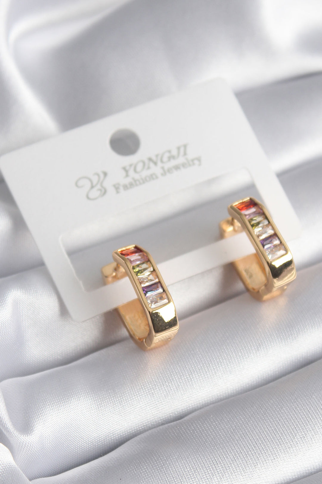 EBJ Rice Gold Colorful Zircon Stone Women's Earring - Slobozia