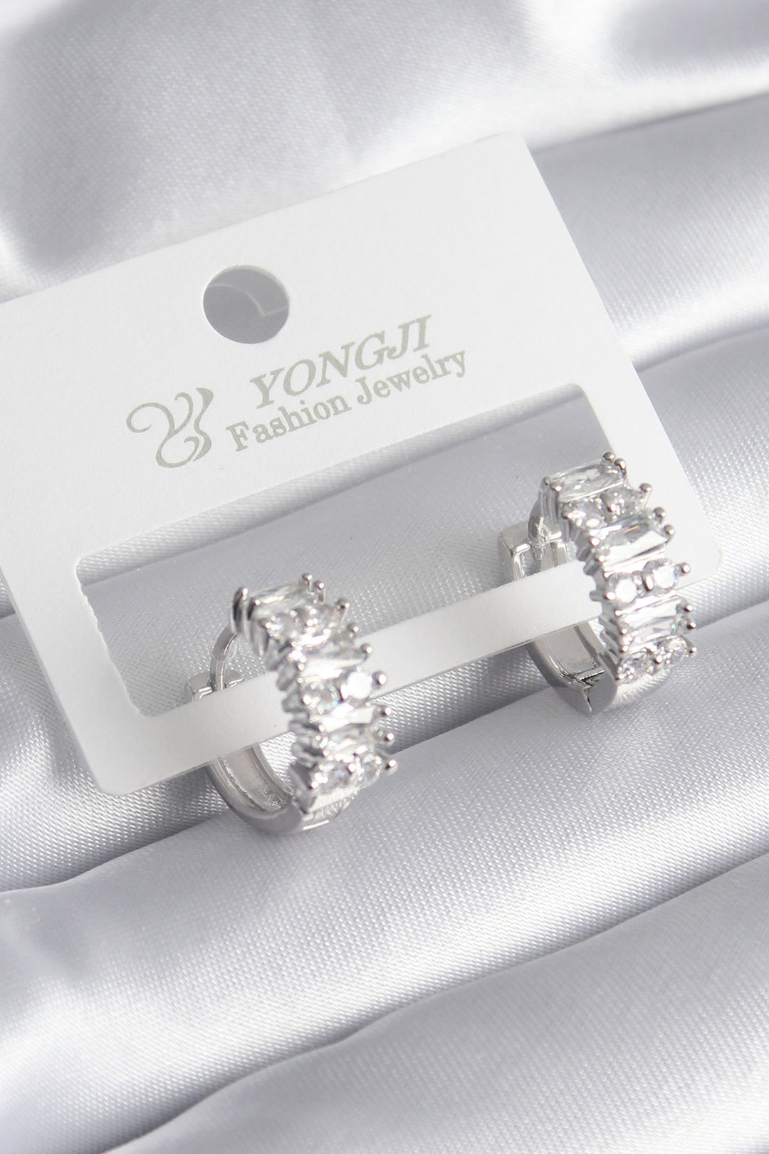 EBJ Rice Silver Color Zircon Stone Ring Model Women's Earring - Michigan City