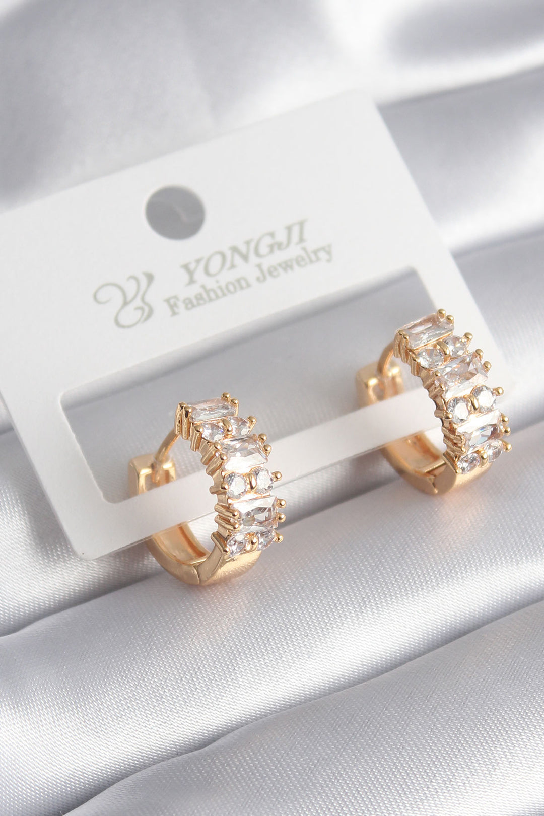 EBJ Gold Color Zircon Stone Ring Model Women's Earring - Imola