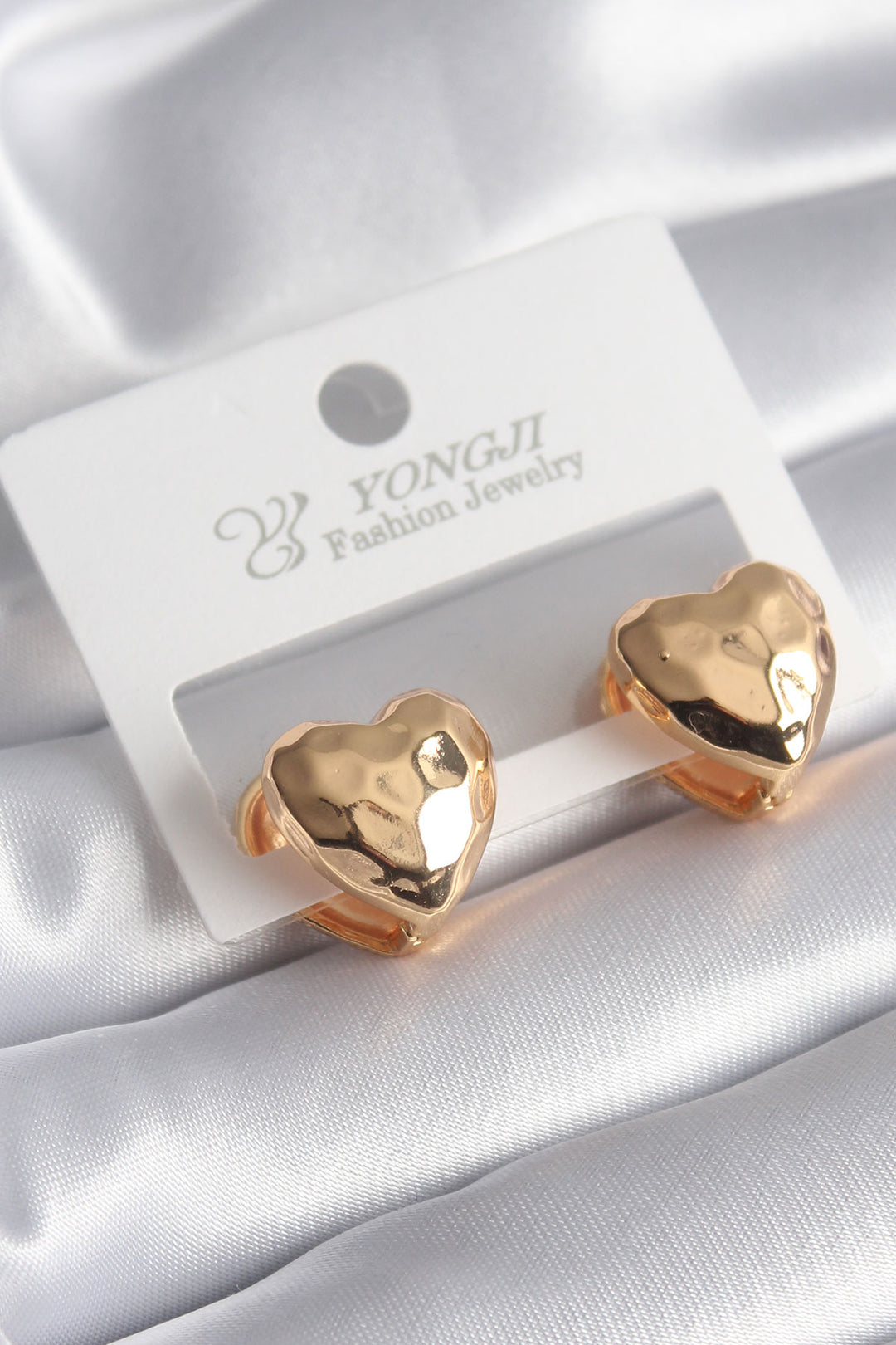 EBJ Rice Gold Color Processing Detail Heart Model Women's Earrings - Santa Ana Chiautempan