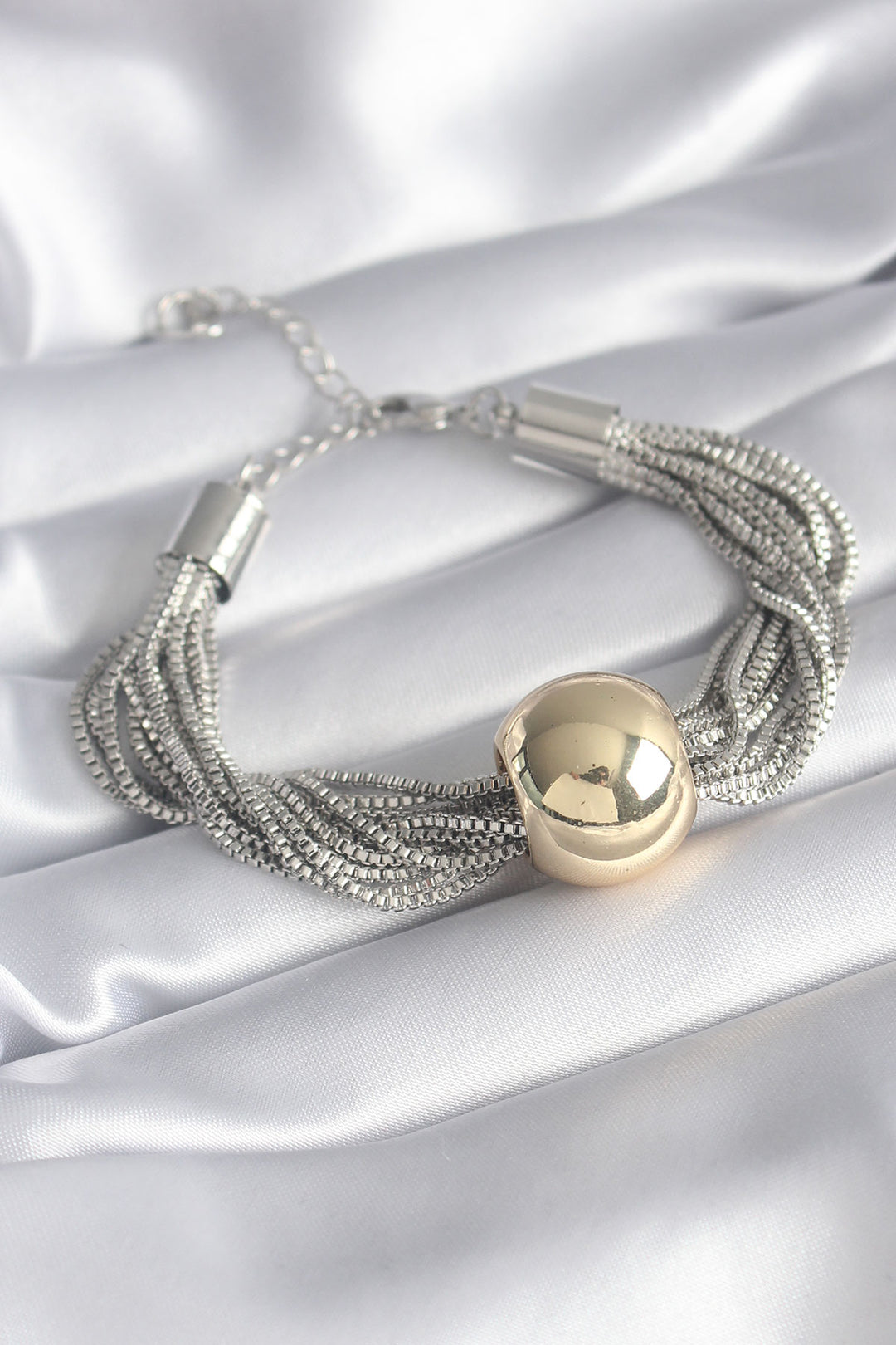 EBJ 316L Stainless Steel Bracelet Silver Color Gold Ball Model Women's Bracelet - Linden