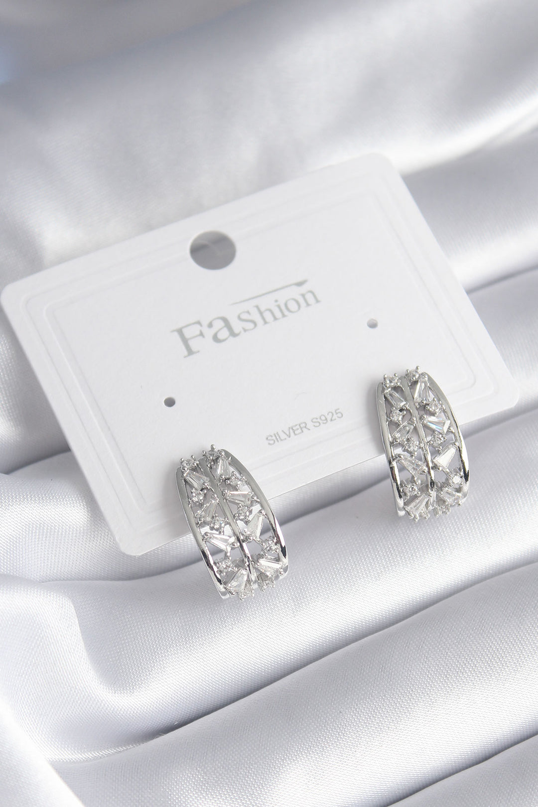 EBJ Rice Silver Color Zircon Stone Women's Earring - Mechelen-aan-de-Maas