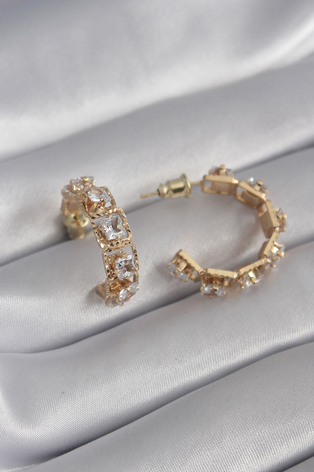 EBJ Silver Color Zircon Stone Ring Model Women's Earring - West Allis