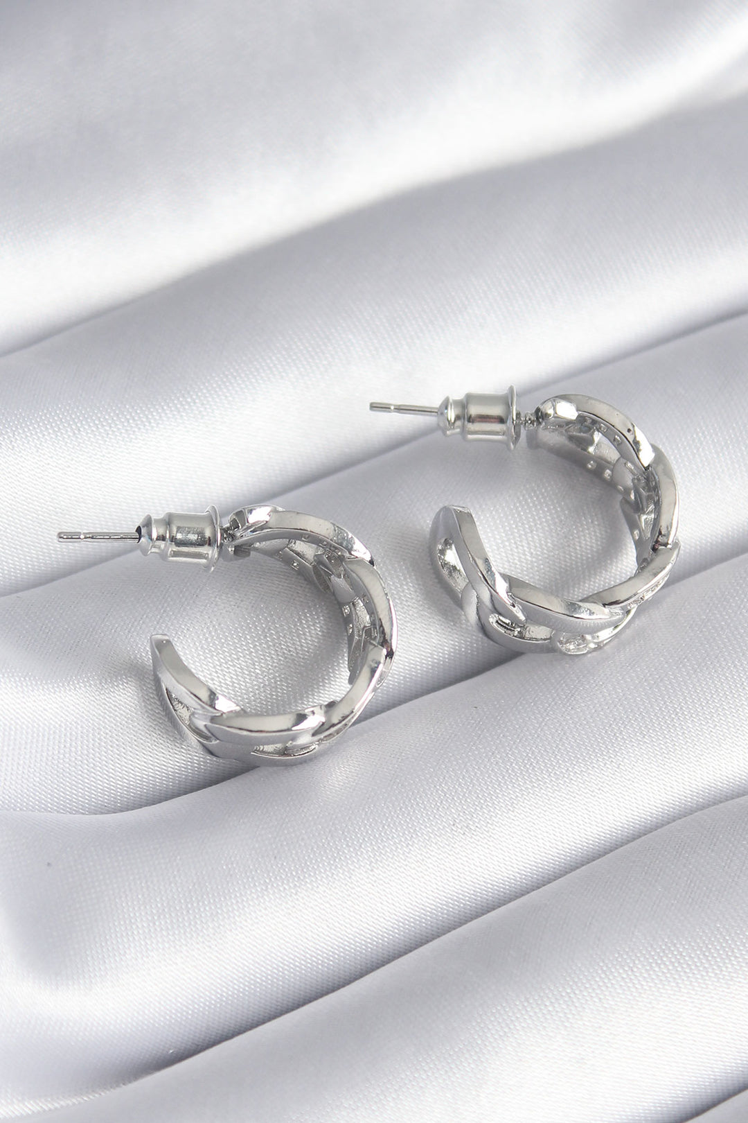 EBJ Rice Silver Color Zircon Stone Chain Model Women's Earring - Kirkcaldy