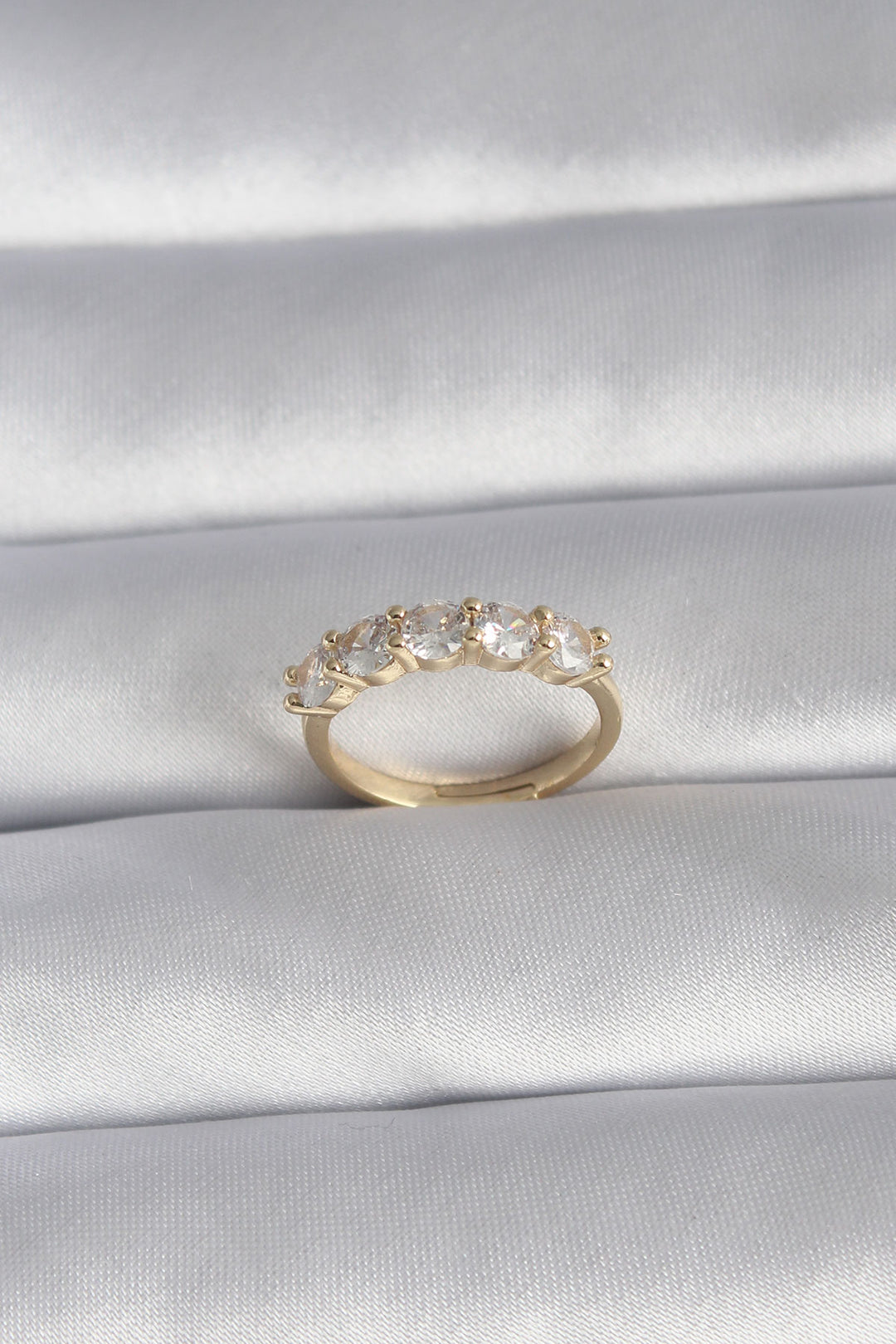 EBJ Gold Color Zircon Stone 5 Stone Model Women's Ring - Campbell