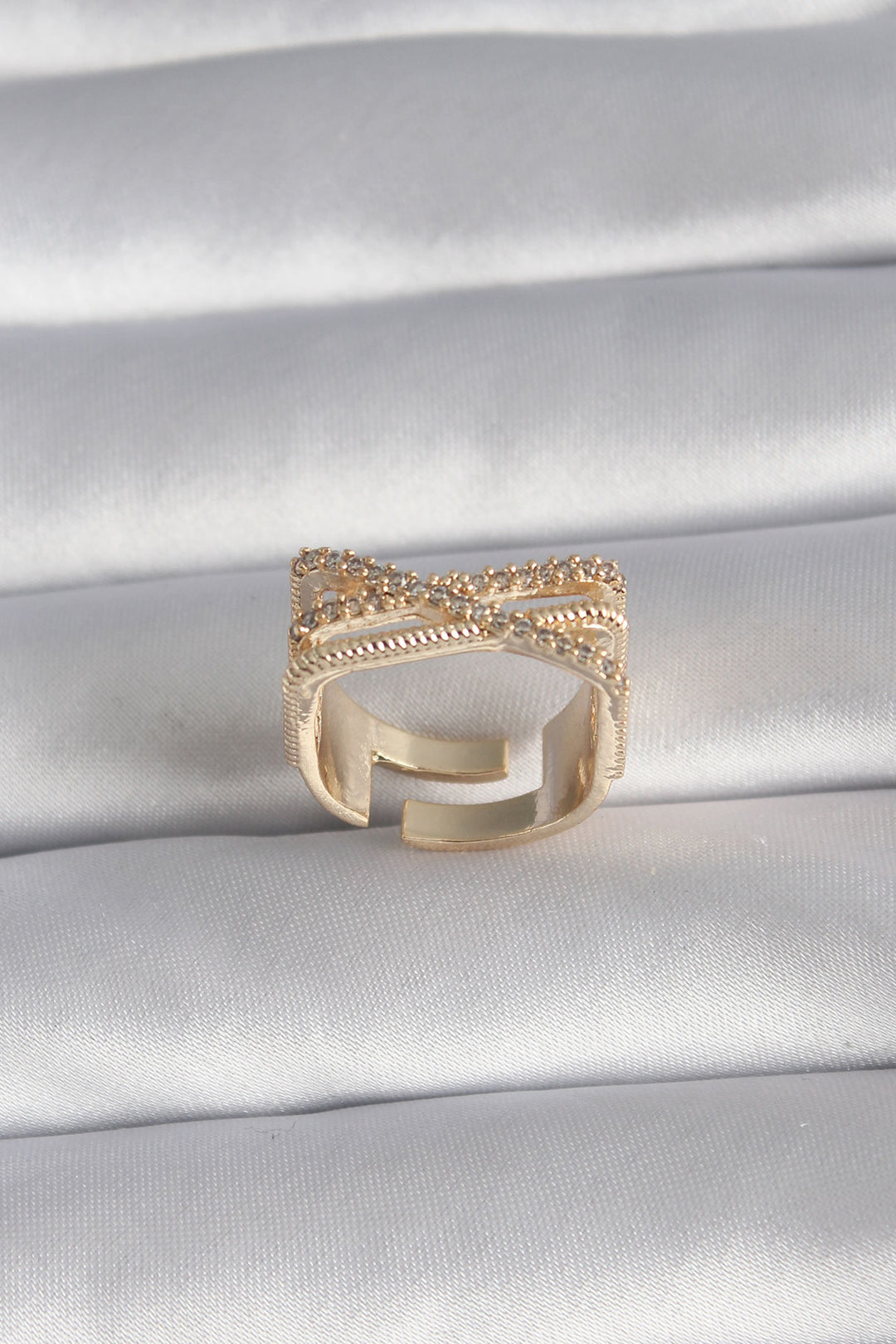 EBJ Gold Color Zircon Stone Detail Women's Ring - Albany