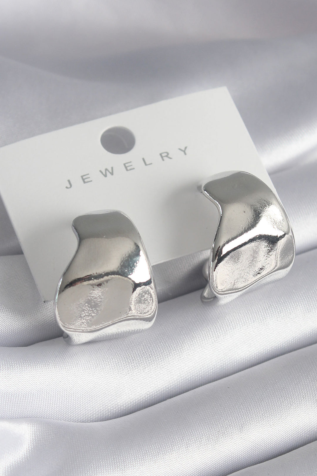 EBJ Rice Silver Color Plate Processing Detail Women's Earrings - Ixtlahuacán de los Membrillos