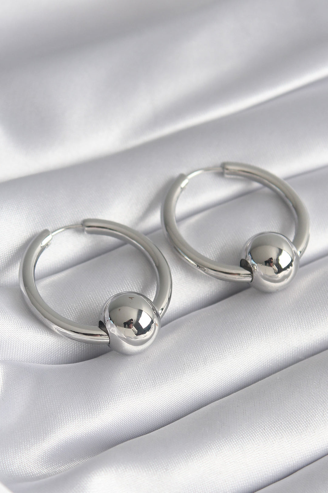 EBJ Silver Color Ring Top Model Women's Earrings - Bellinzona