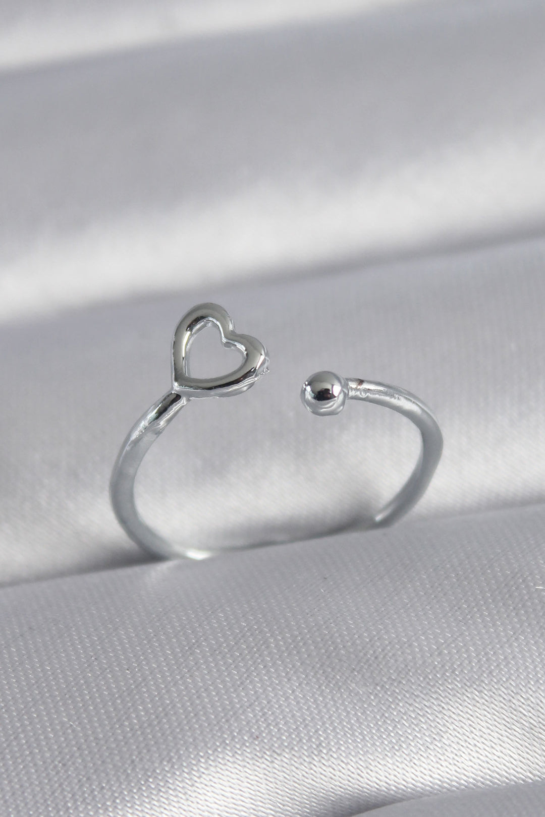 EBJ Rice Silver Color Heart Pattern Women's Ring - Murcia