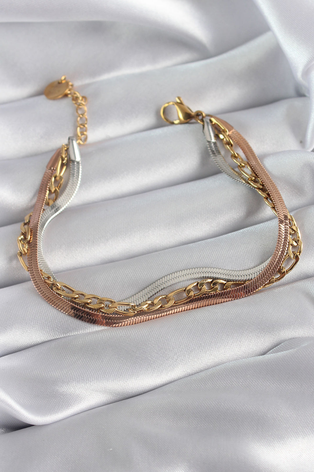 EBJ 316L Steel Mixed Color Italian Chain Model Women's Bracelet - Orpington