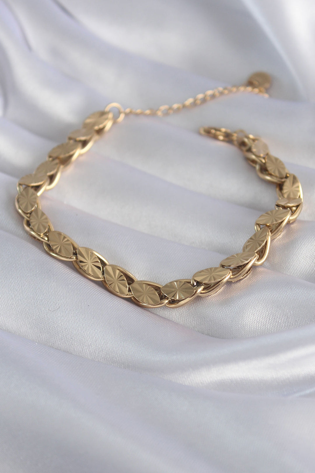 EBJ 316L Steel Gold Color Barley Laser Cut Women's Bracelet - Dresden