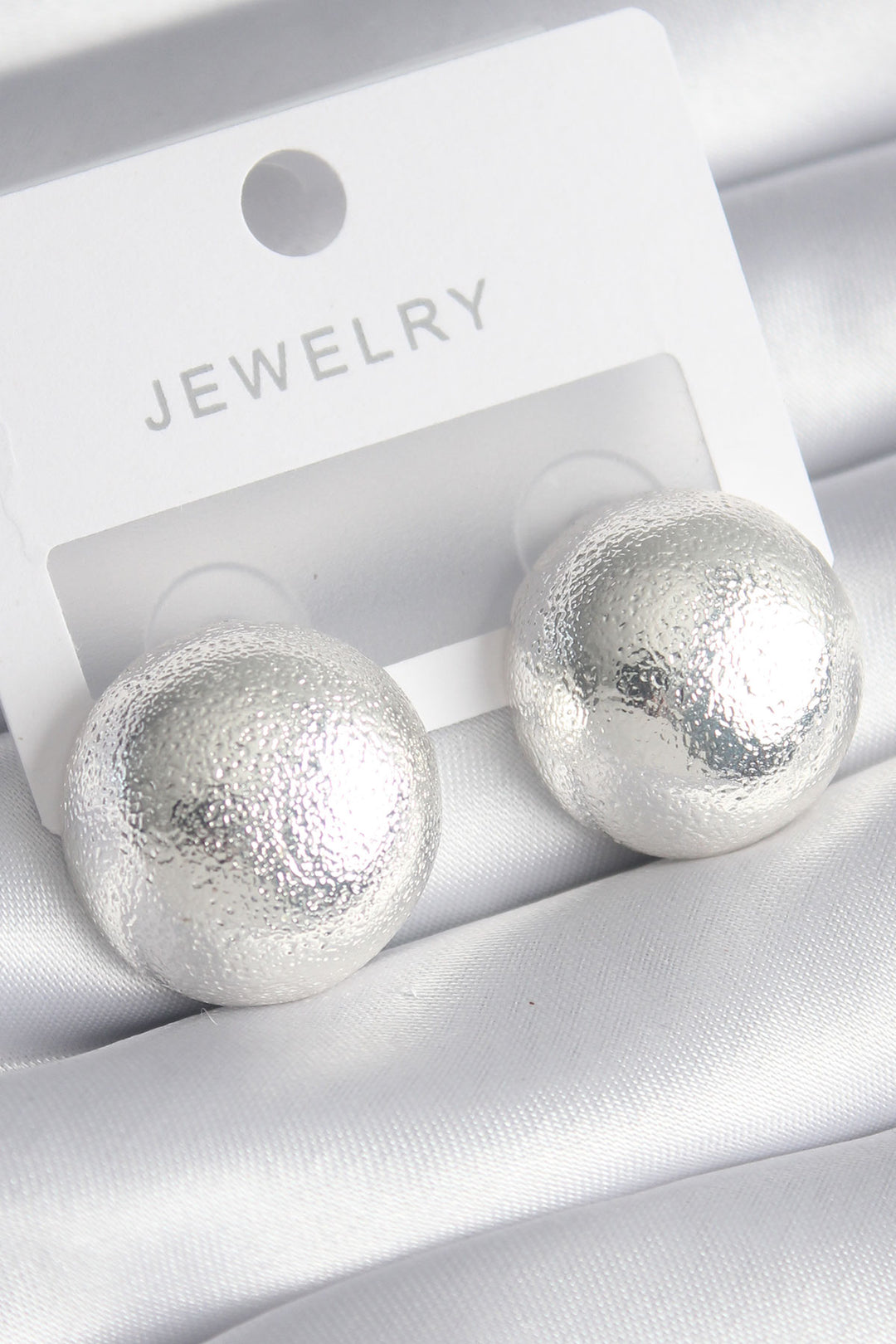 EBJ Rice Silver Color Processing Detail Top Model Women's Earrings - Roanoke