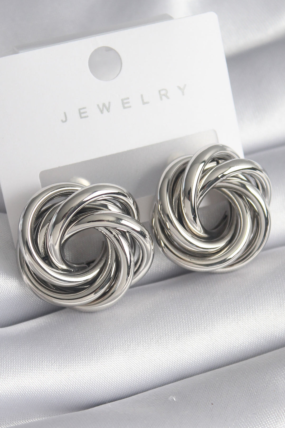 EBJ Rice Silver Color Spiral Ring Model Women's Earring - Bolton