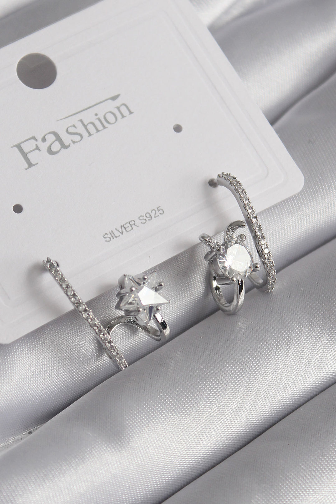 EBJ Rice Silver Color Zircon Stone Women's Earring - Hamburg