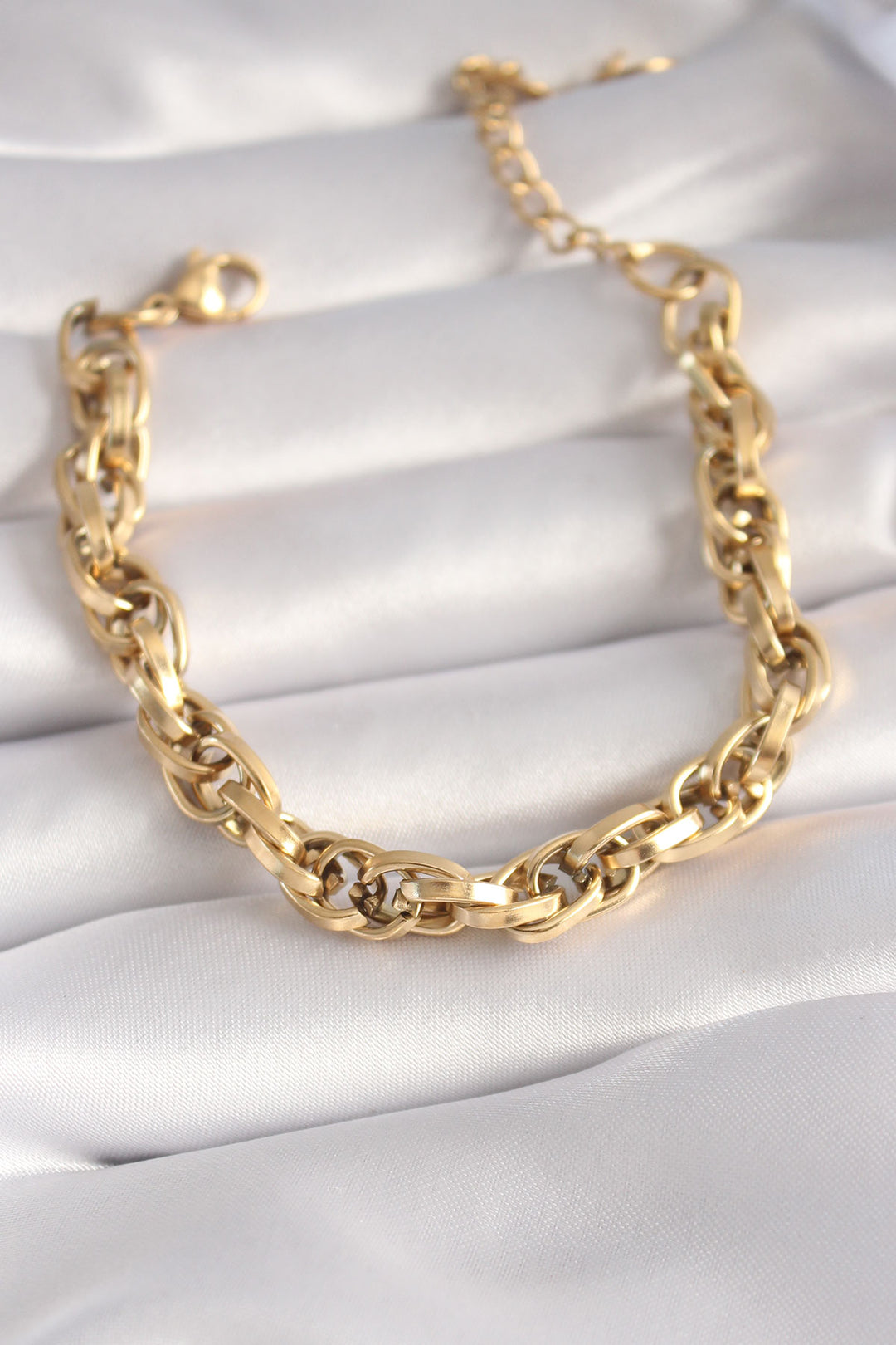 EBJ 316L Steel Gold Color Thick Chain Model Women's Bracelet - Flensburg