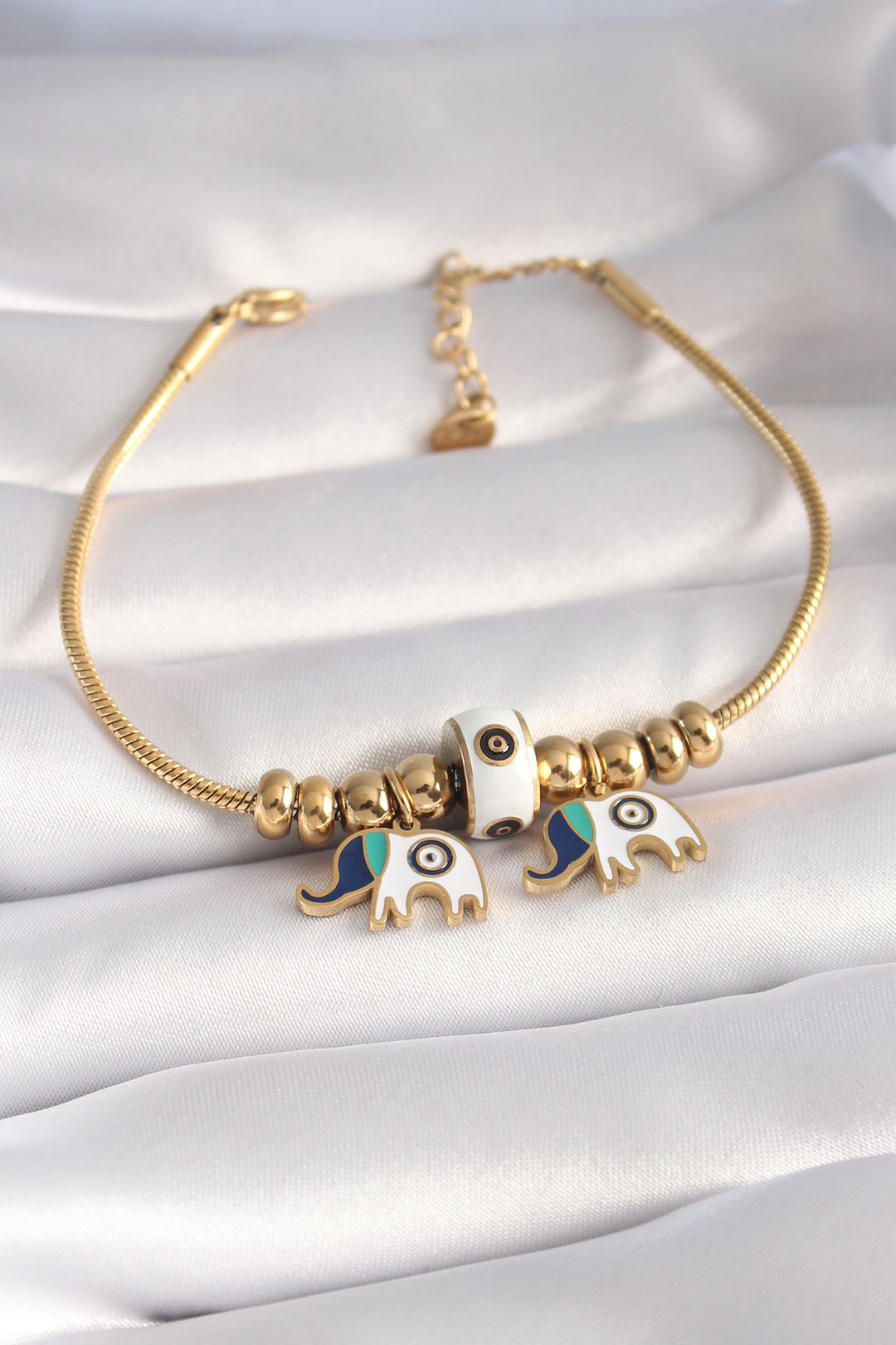 EBJ 316L Steel Gold Color Elephant Figure Women's Bracelet - Glen Burnie