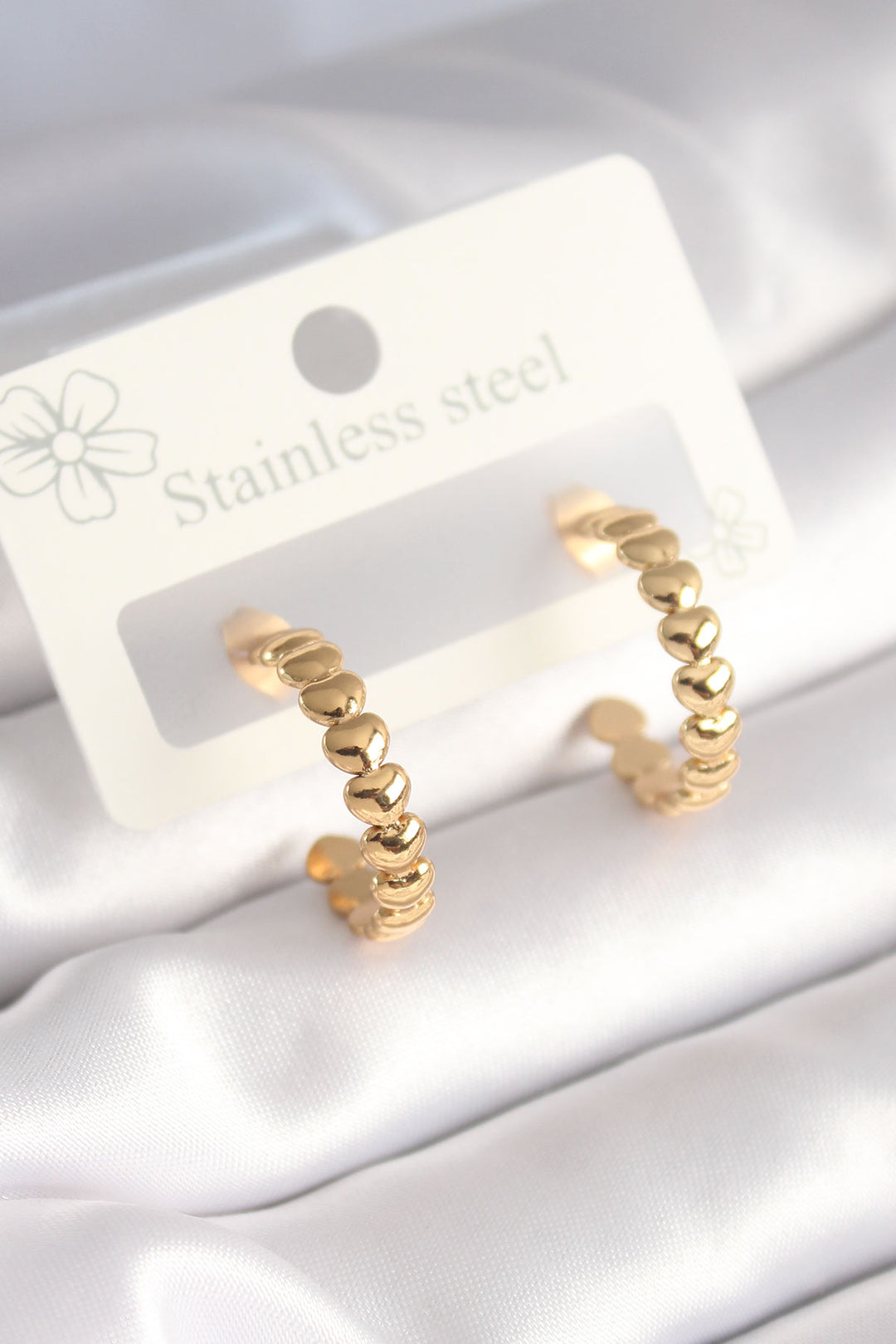 EBJ 316L Stainless Steel Gold Color Heart Shaped Ring Women Earring - Bellingham