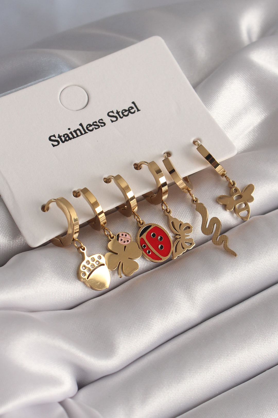 EBJ 316L Steel Gold Color Multi Figure Model Women's Earring Set - Neumünster