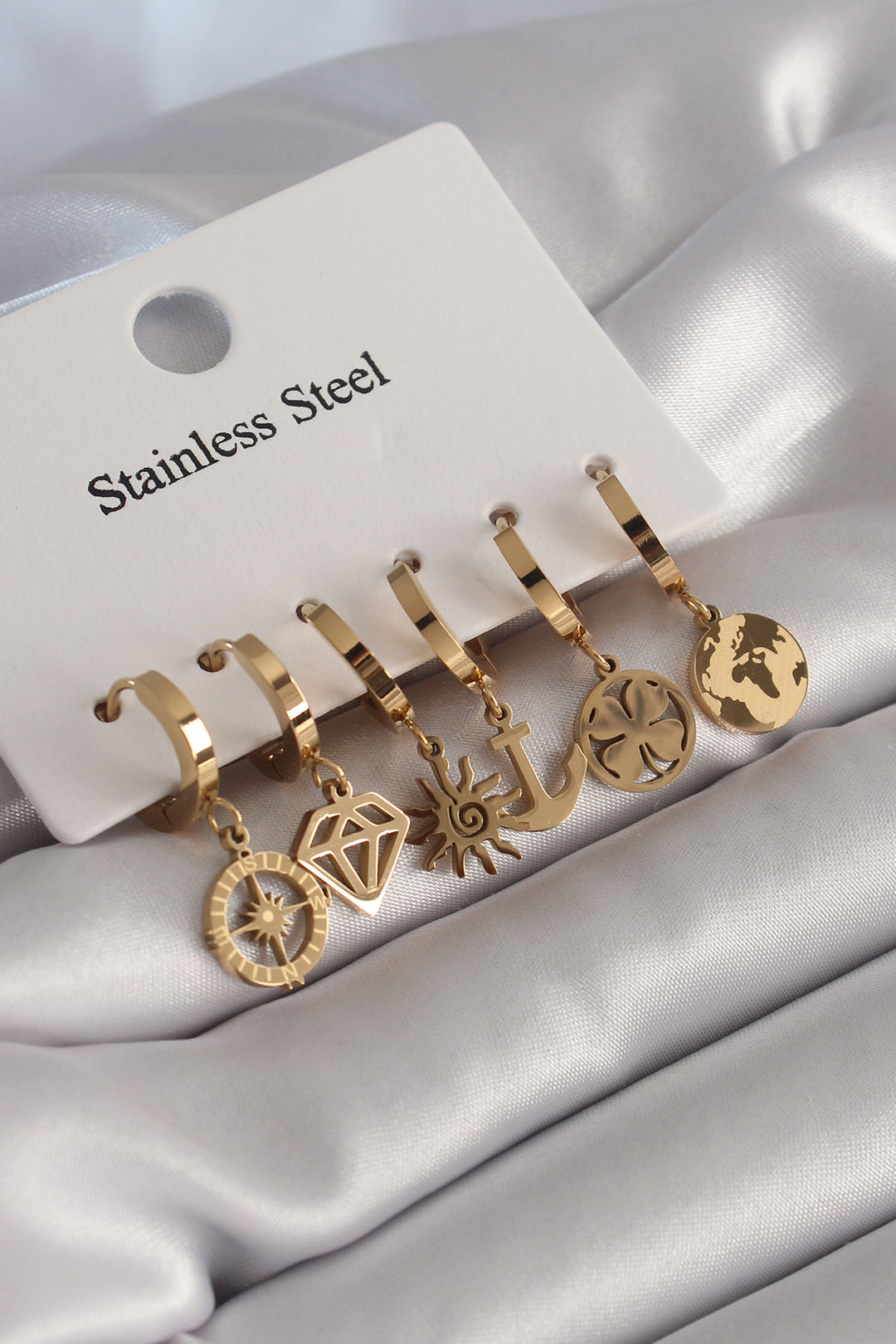 EBJ 316L Steel Gold Color Multi Figure Model Women's Earring Set - Voluntari