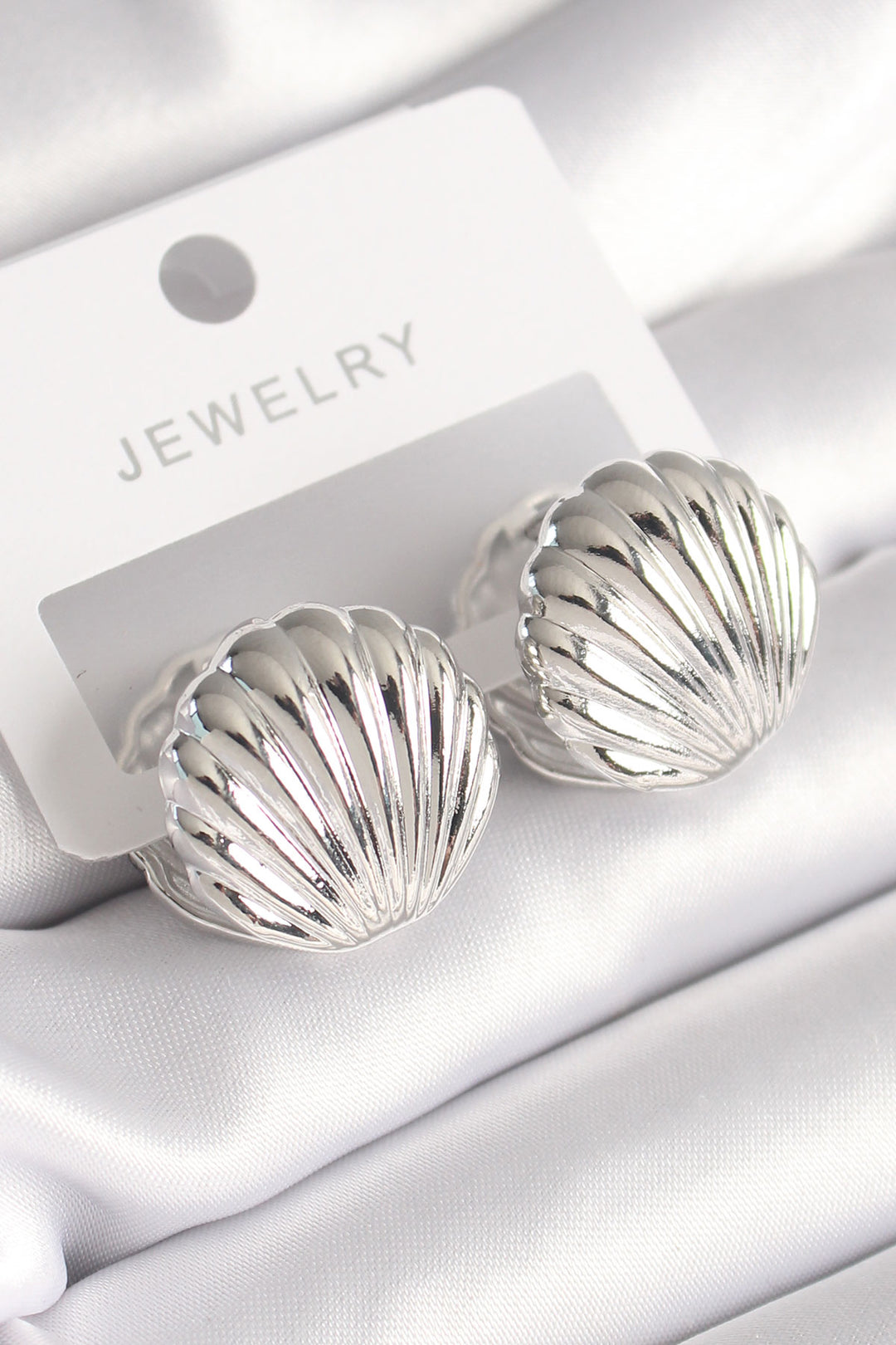 EBJ Rice Silver Color Seashell Pattern Women's Earring - Valle de Bravo