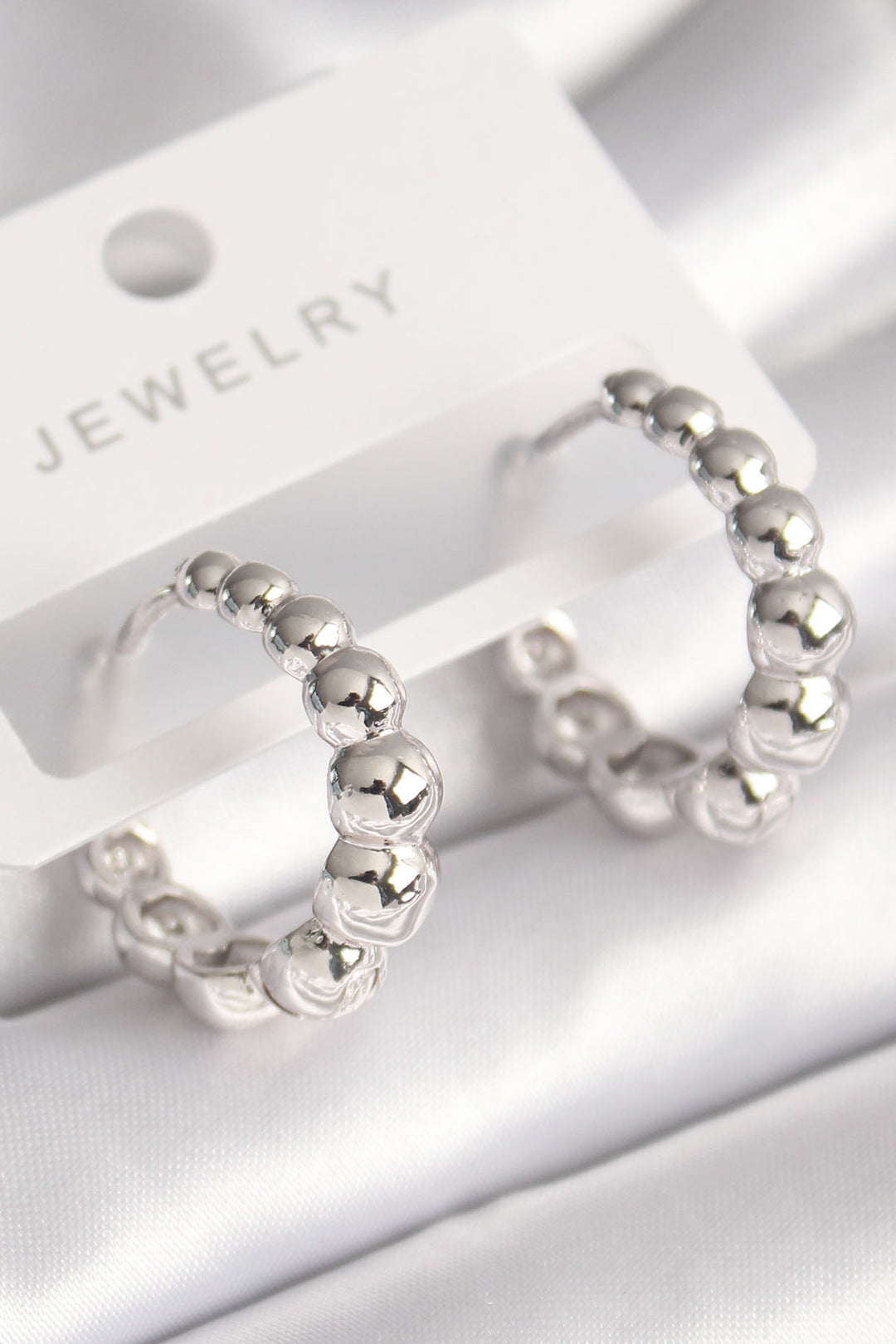 EBJ Rice Silver Color Ball Ring Model Women's Earring - Toluca