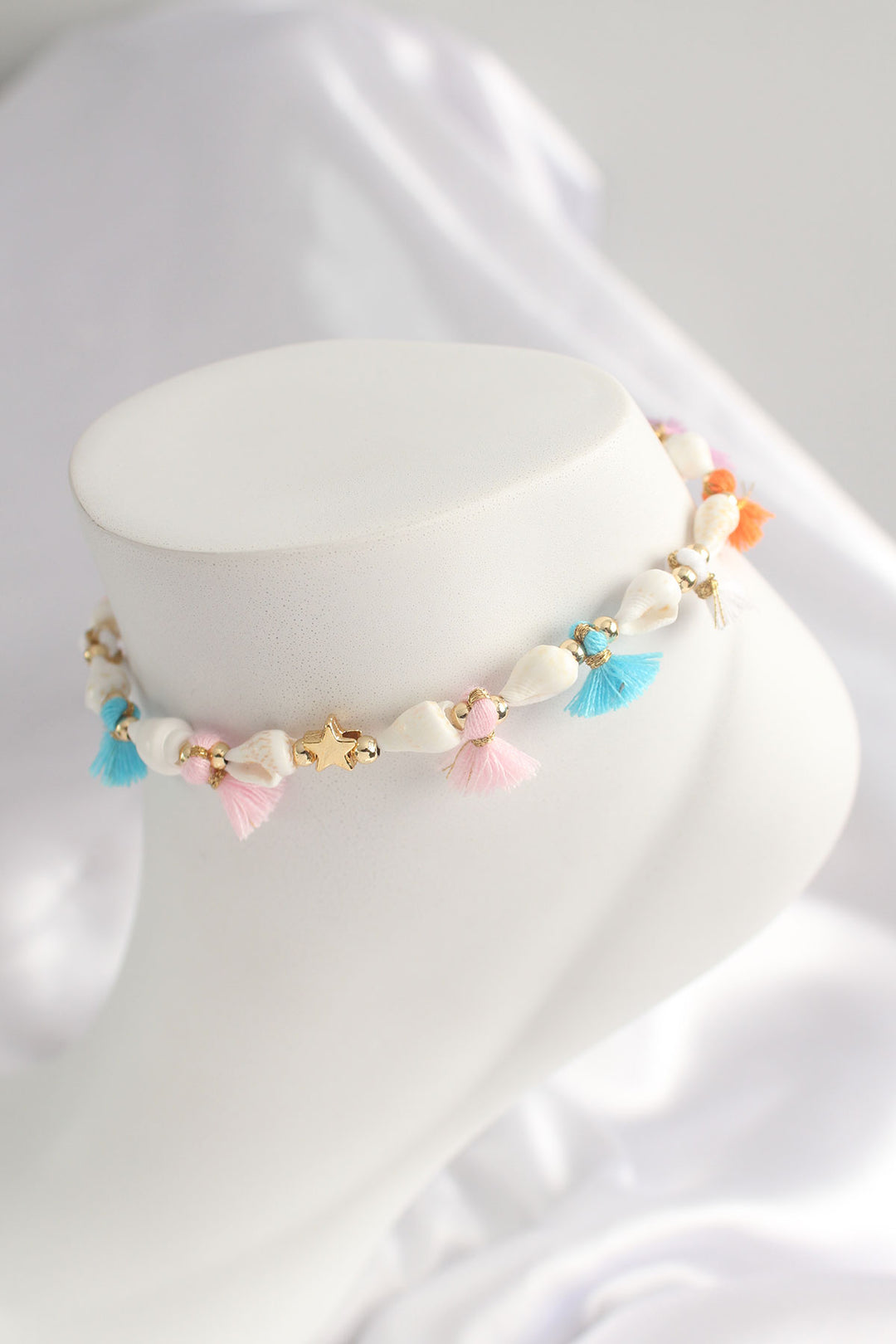 EBJ Colorful Tasseled Seashell Anklet - Lincoln