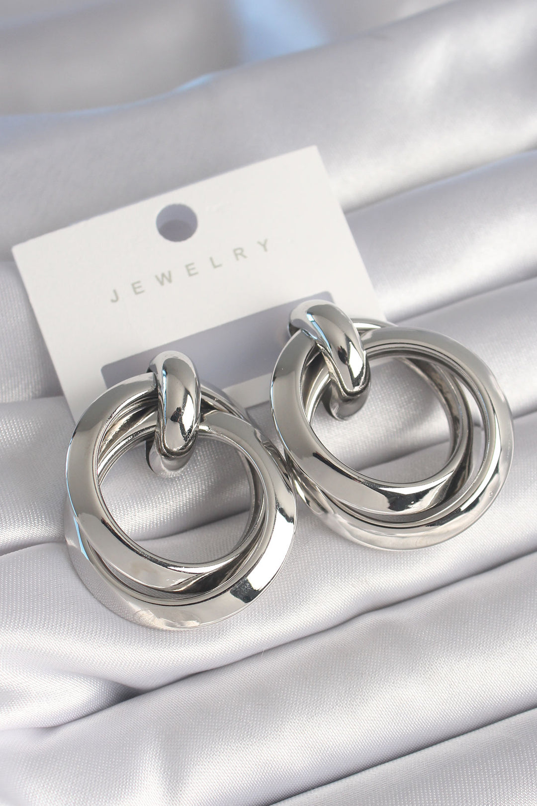 EBJ Rice Silver Color Spiral Ring Model Women's Earring - Wunstorf