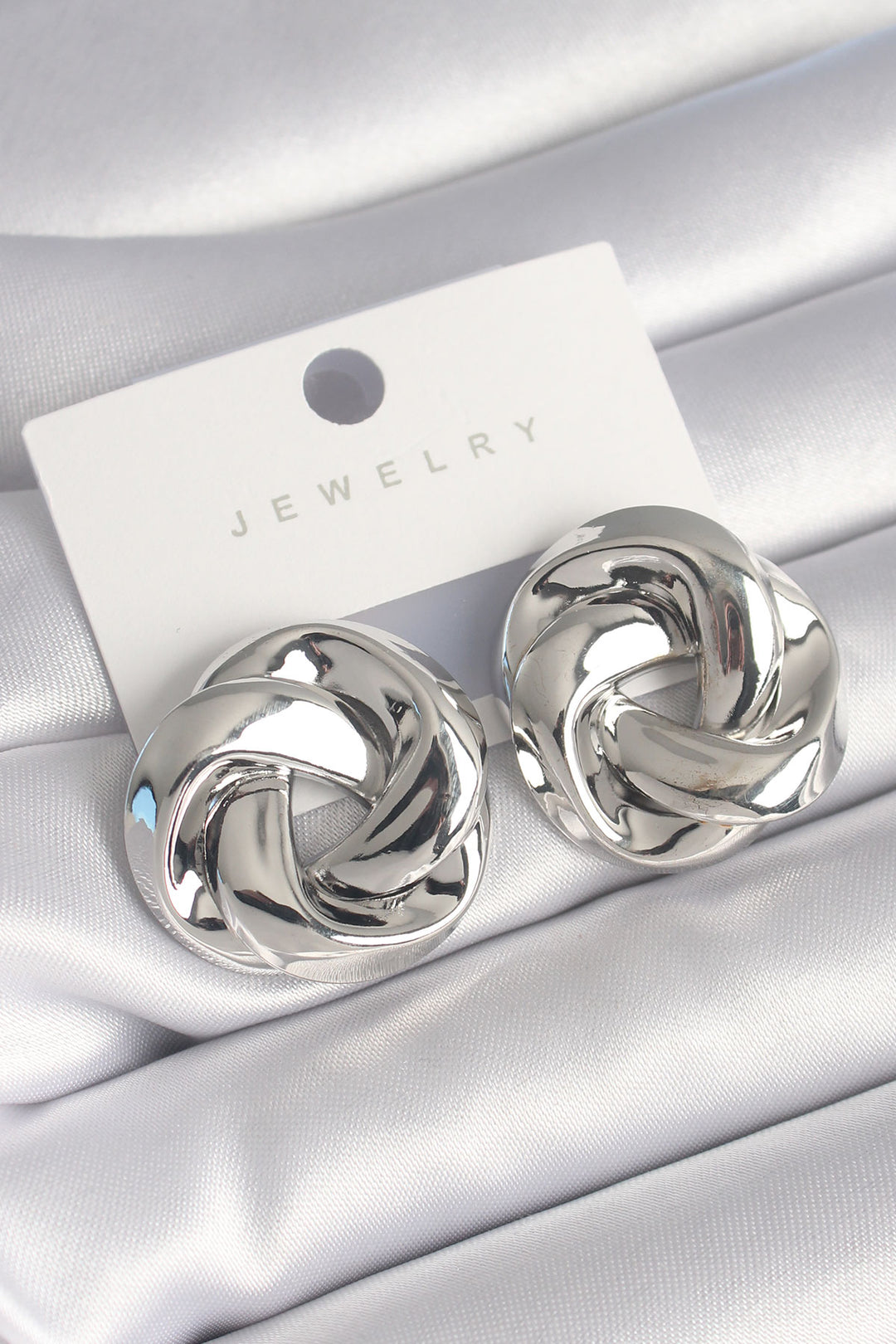EBJ Rice Silver Color Spiral Circle Model Women's Earring - Zaandam