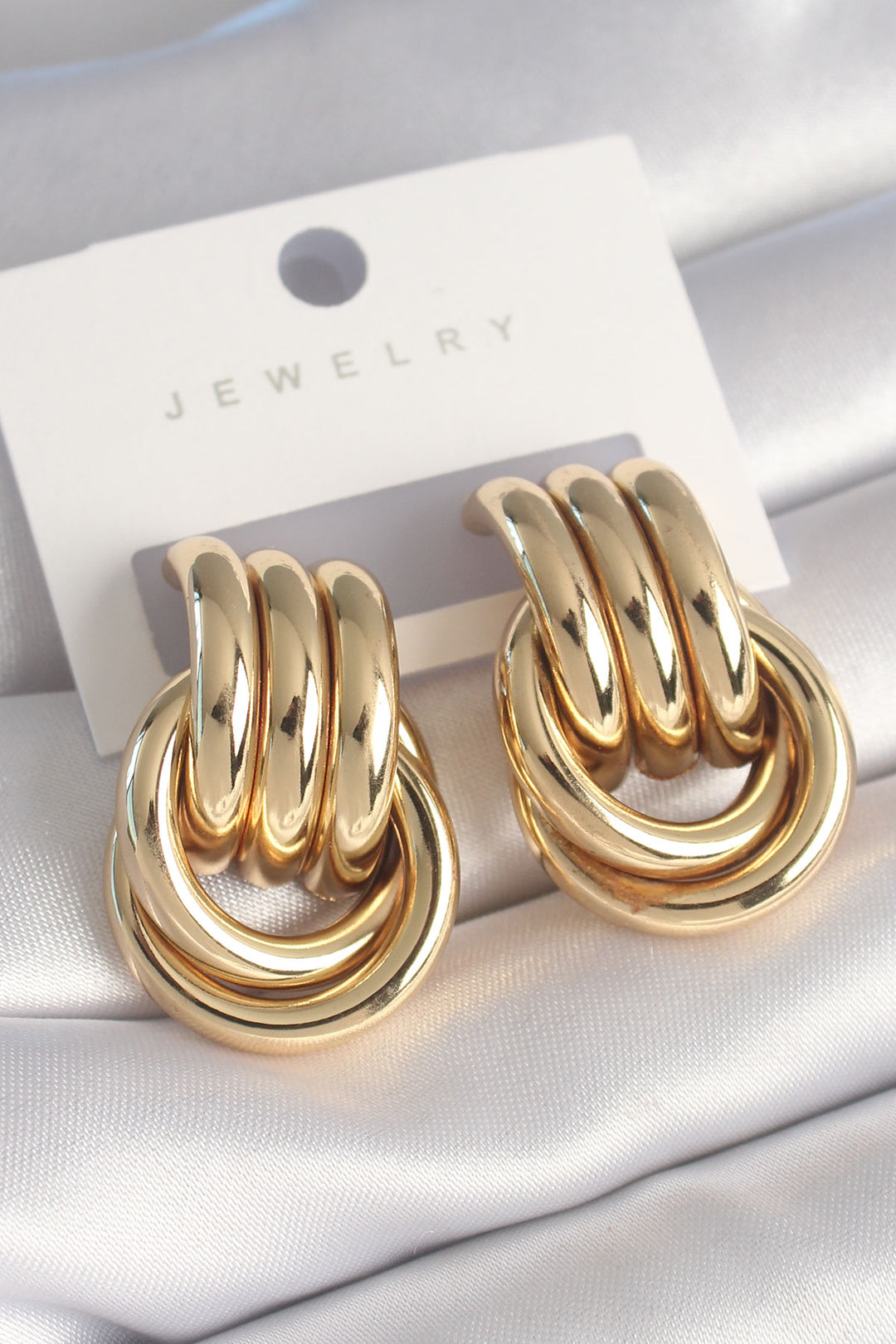 EBJ Rice Gold Color Spiral Model Women's Earring - Dnipro